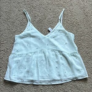 Old Navy Light Blue Beaded V-Neck Spaghetti Strap Camisole